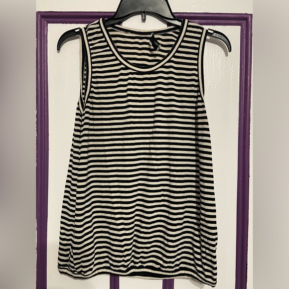 Krammer & Stoudt Black & White Striped Tank Top - Picture 1 of 3